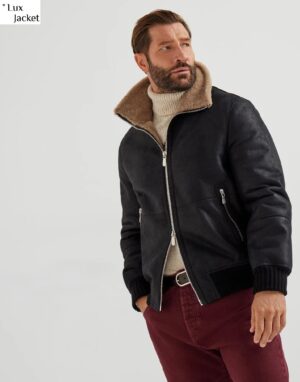 il_fullxfull.7284753411_qzpk.jpg Brunello Cucinelli Nubuck Shearling Bomber Jacket | Rib Knit Collar Men's Coat