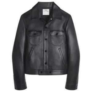 il_fullxfull.7340968200_lib3.jpg Courrèges Black Sheepskin Leather Shirt Jacket | Handmade Trucker Coat