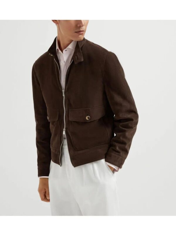 il_fullxfull.7681710212_b7qd.jpg Brunello Cucinelli Dark Brown Suede Leather Jacket | Minimalist Luxury Outerwear